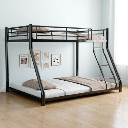Bunk Bed Frame With Ladder And Guardrail, Heavy Duty Noise Free Design Metal Construction - The Sleep Loft - Online Mattress Showroom NYC