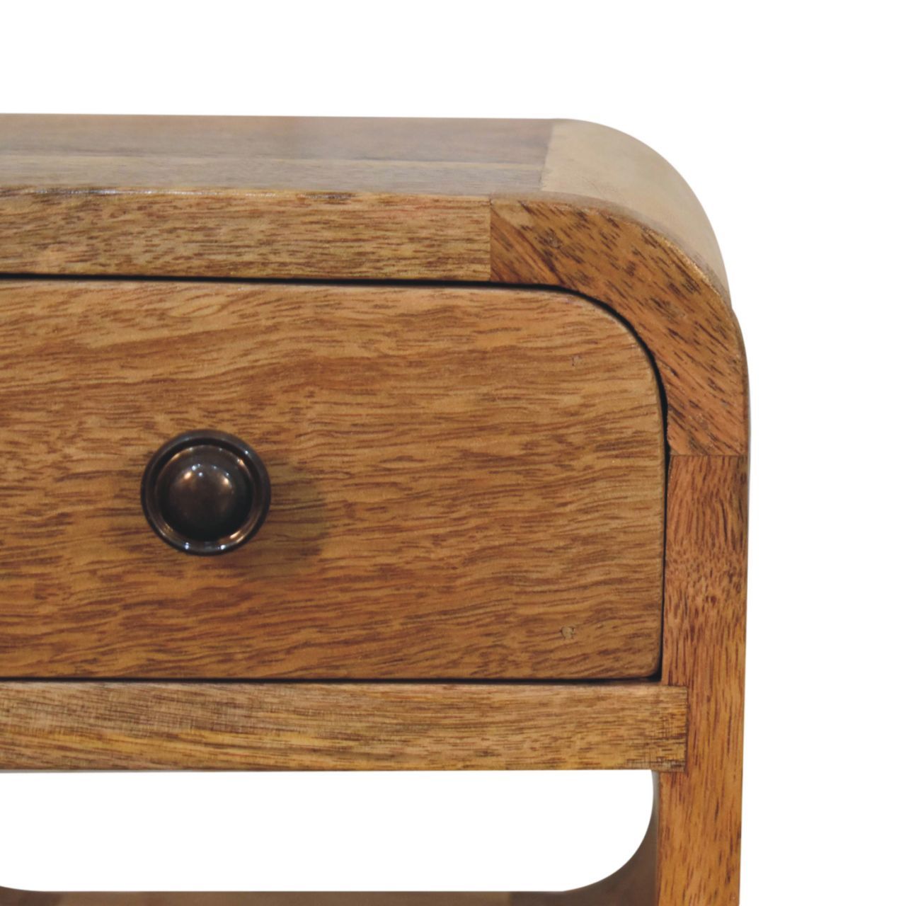 Mini California Curved Nightstand Wth Lower Slot - The Sleep Loft - Online Mattress Showroom NYC
