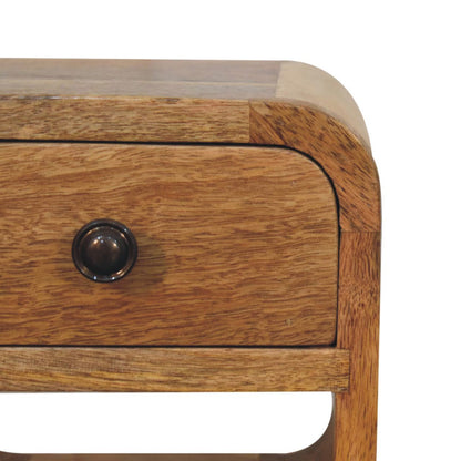 Mini California Curved Nightstand Wth Lower Slot - The Sleep Loft - Online Mattress Showroom NYC