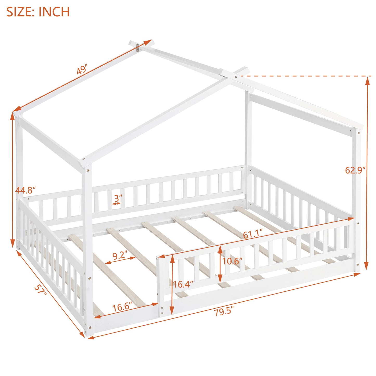 Bed House Bed Frame With Fence - The Sleep Loft - Online Mattress Showroom NYC
