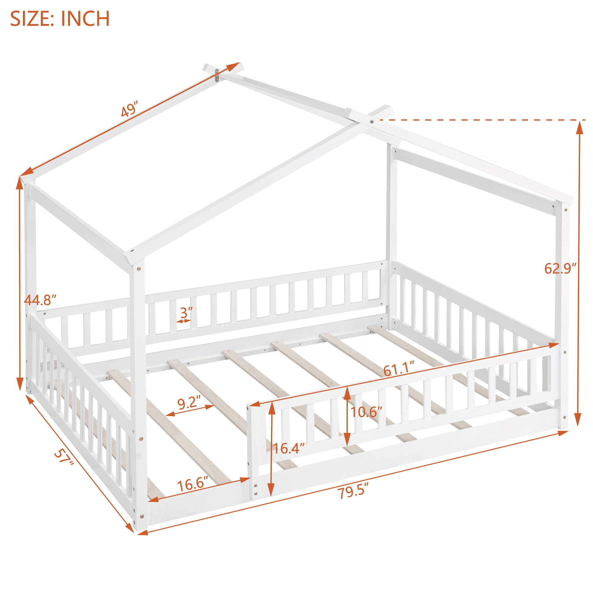 Bed House Bed Frame With Fence - The Sleep Loft - Online Mattress Showroom NYC