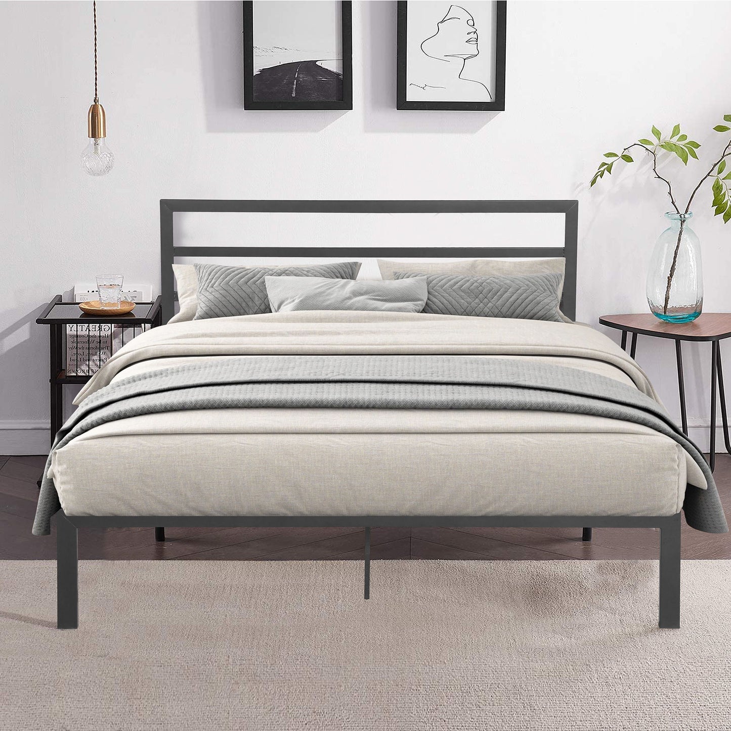 Metal Bed Frame With Headboard - The Sleep Loft - Online Mattress Showroom NYC