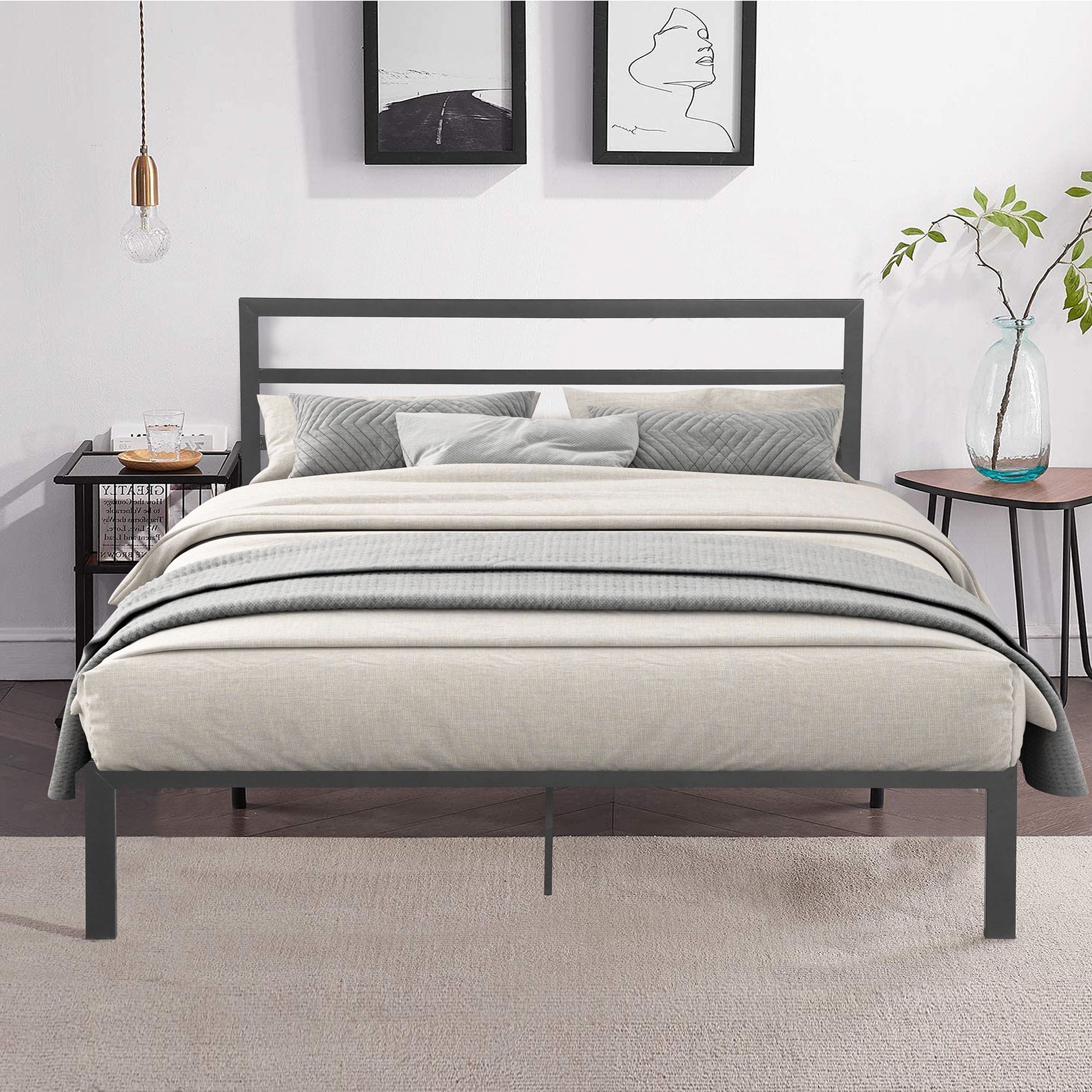 Metal Bed Frame With Headboard - The Sleep Loft - Online Mattress Showroom NYC