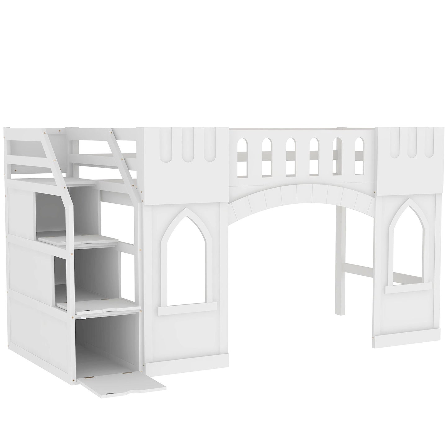 Loft Bed With Storage Staircase And Windows - The Sleep Loft - Online Mattress Showroom NYC