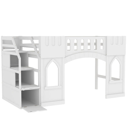 Loft Bed With Storage Staircase And Windows - The Sleep Loft - Online Mattress Showroom NYC