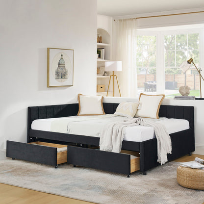 Upholstered Tufted Daybed Frame With Storage Drawers - The Sleep Loft - Online Mattress Showroom NYC