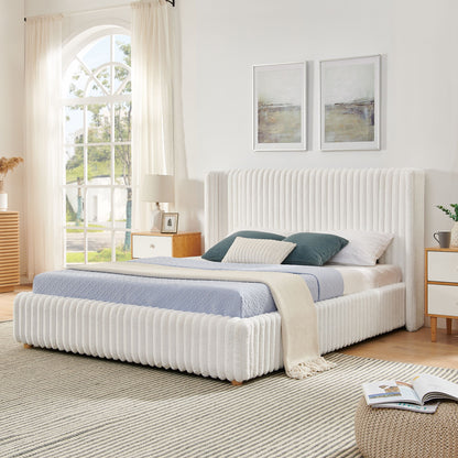 Functional Vertical Striped Bed With Gas Lift Storage - The Sleep Loft - Online Mattress Showroom NYC