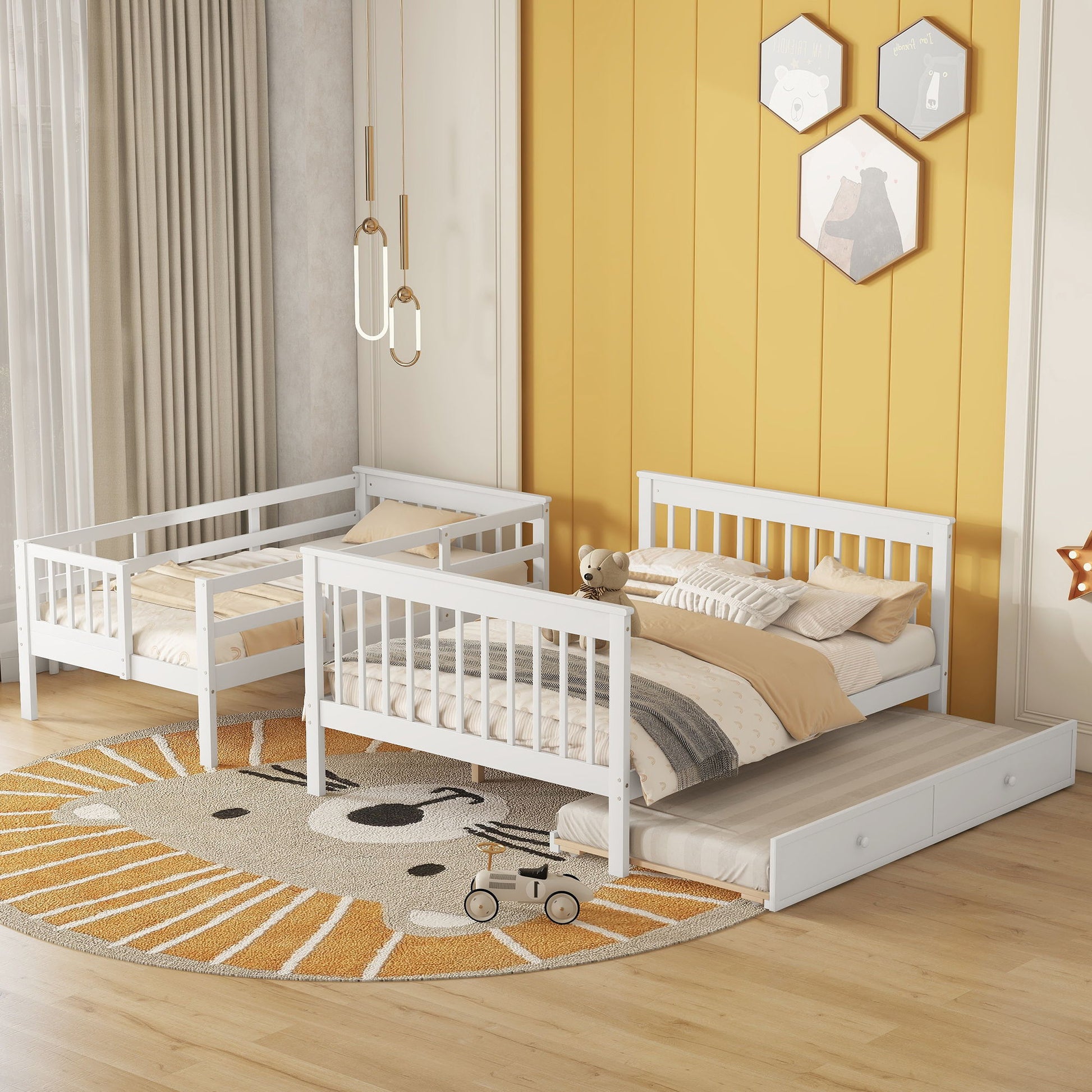 Bunk Bed With Twin Size Trundle, Storage And Guard Rail For Bedroom - The Sleep Loft - Online Mattress Showroom NYC