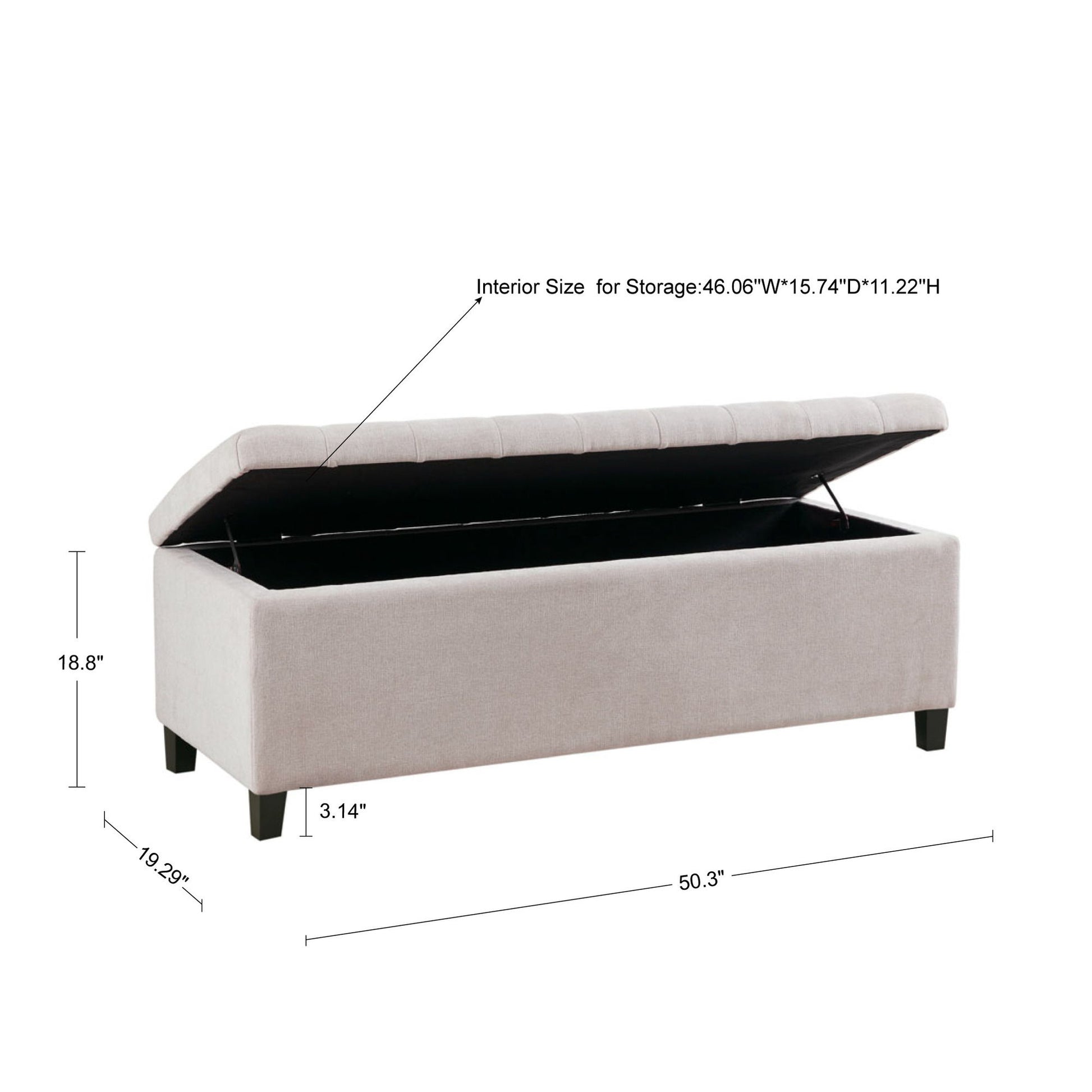 Elegant Design Tufted Top, Soft Close Storage Bench - The Sleep Loft - Online Mattress Showroom NYC