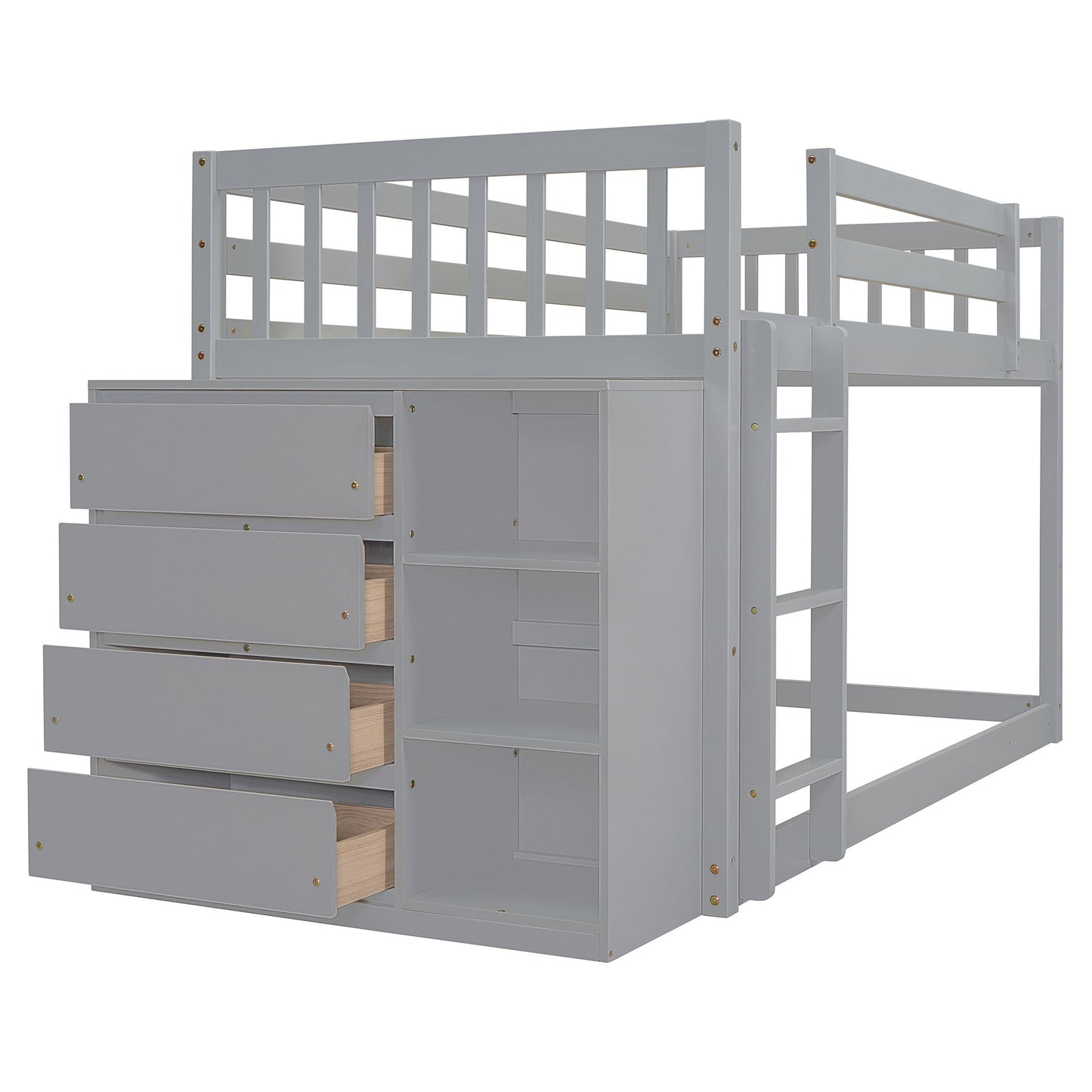 Bunk Bed With 4 Drawers And 3 Shelves - The Sleep Loft - Online Mattress Showroom NYC