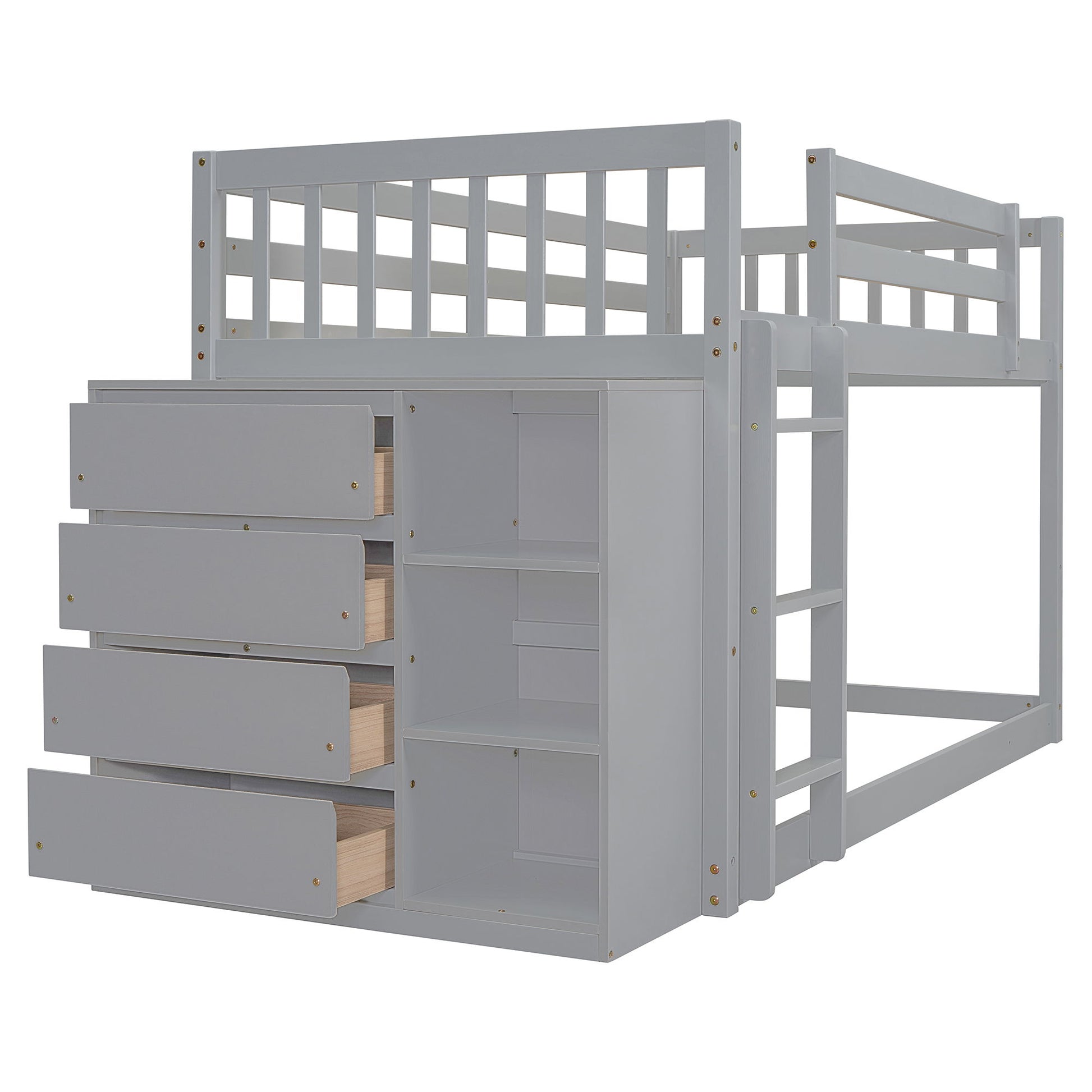 Bunk Bed With 4 Drawers And 3 Shelves - The Sleep Loft - Online Mattress Showroom NYC