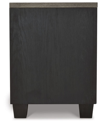 Foyland - Two Drawer Night Stand - Black / Brown - The Sleep Loft - Online Mattress Showroom NYC