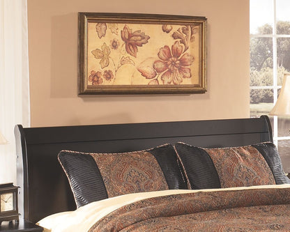Huey Vineyard - Queen Sleigh Headboard - Black - The Sleep Loft - Online Mattress Showroom NYC