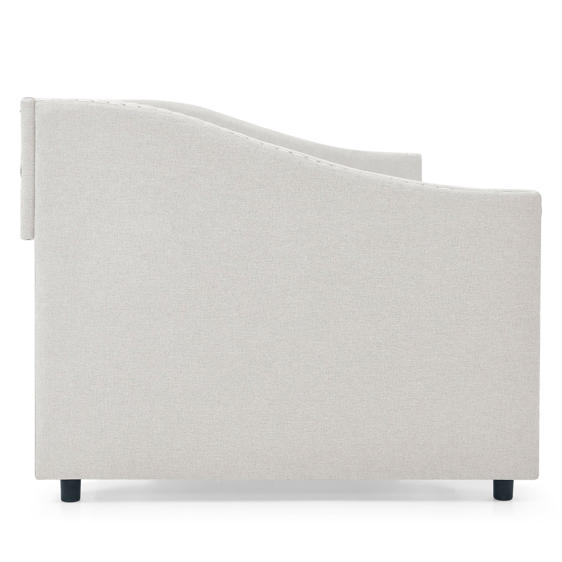 Upholstered Tufted Daybed With Drawers, Waved Arms - The Sleep Loft - Online Mattress Showroom NYC