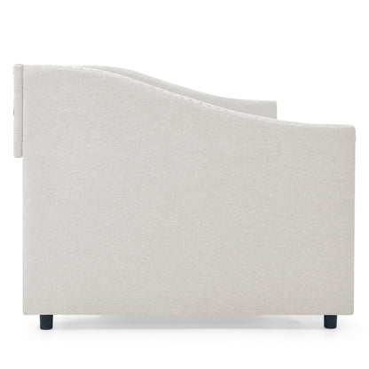 Upholstered Tufted Daybed With Drawers, Waved Arms - The Sleep Loft - Online Mattress Showroom NYC