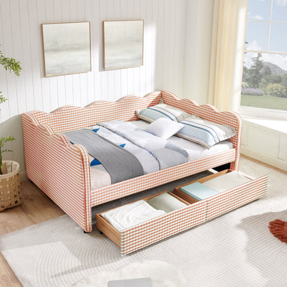 Gingham Daybed With USB Charging Port, Wave-Shaped Design - The Sleep Loft - Online Mattress Showroom NYC