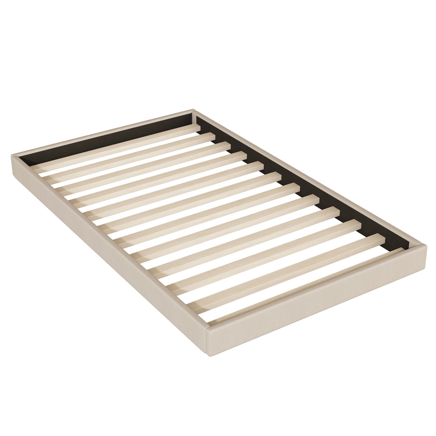 Upholstered Platform Bed With Trundle And 2 Sets Of USB Ports On Each Side, Linen Fabric - The Sleep Loft - Online Mattress Showroom NYC