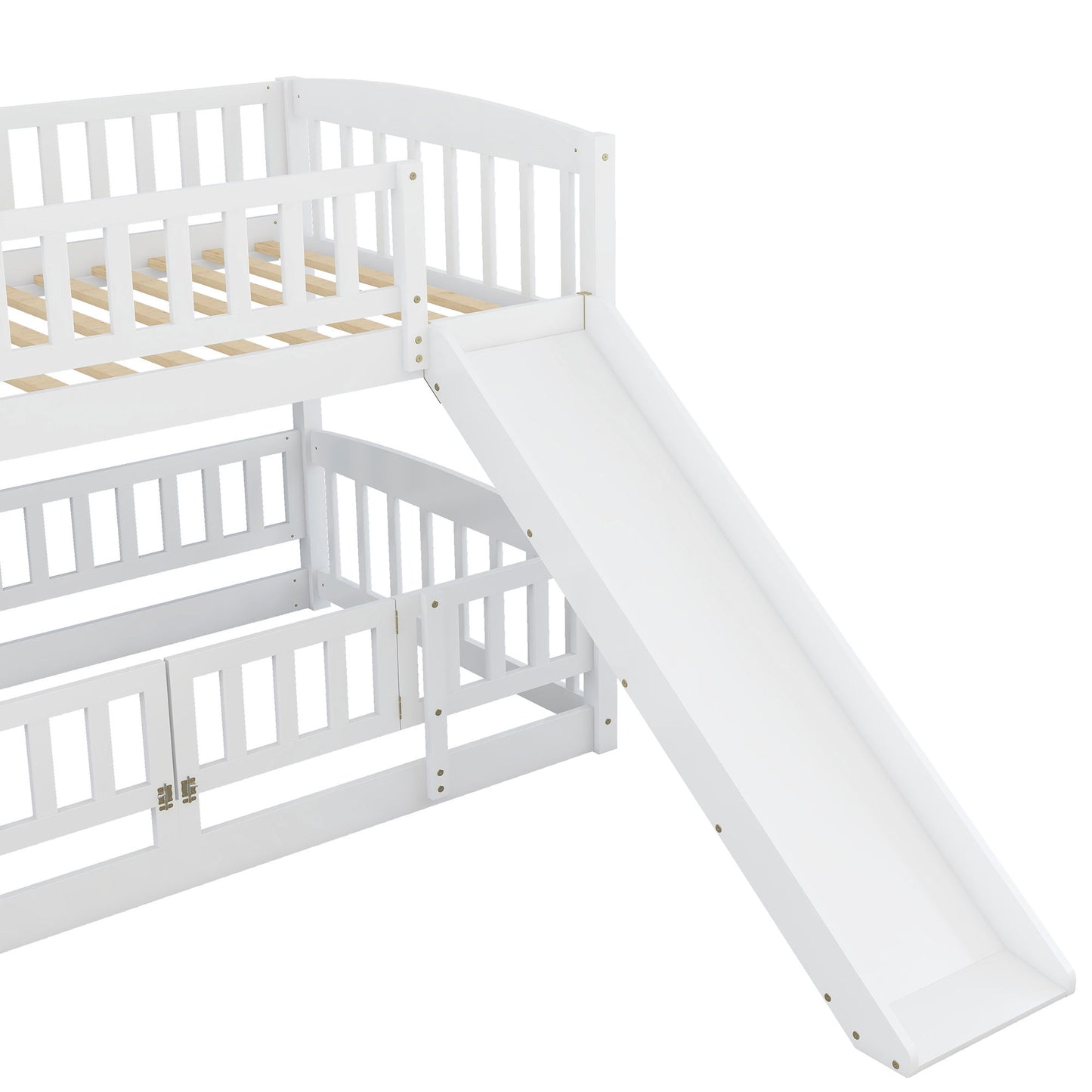 Low Bunk Bed With Slide, Fence And Ladder - The Sleep Loft - Online Mattress Showroom NYC