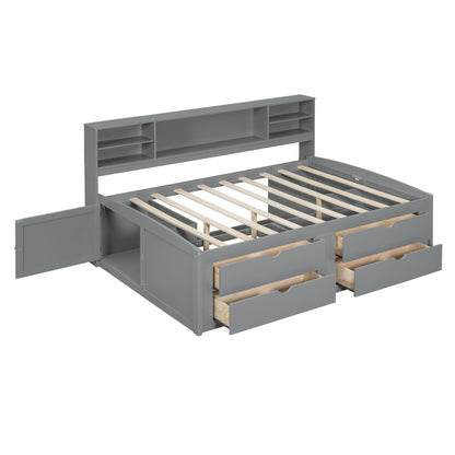 Daybed With 2 Bedside Cabinets, Upper Shelves And 4 Drawers - The Sleep Loft - Online Mattress Showroom NYC