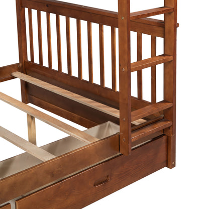 Bunk Bed With Ladders And 2 Storage Drawers - The Sleep Loft - Online Mattress Showroom NYC