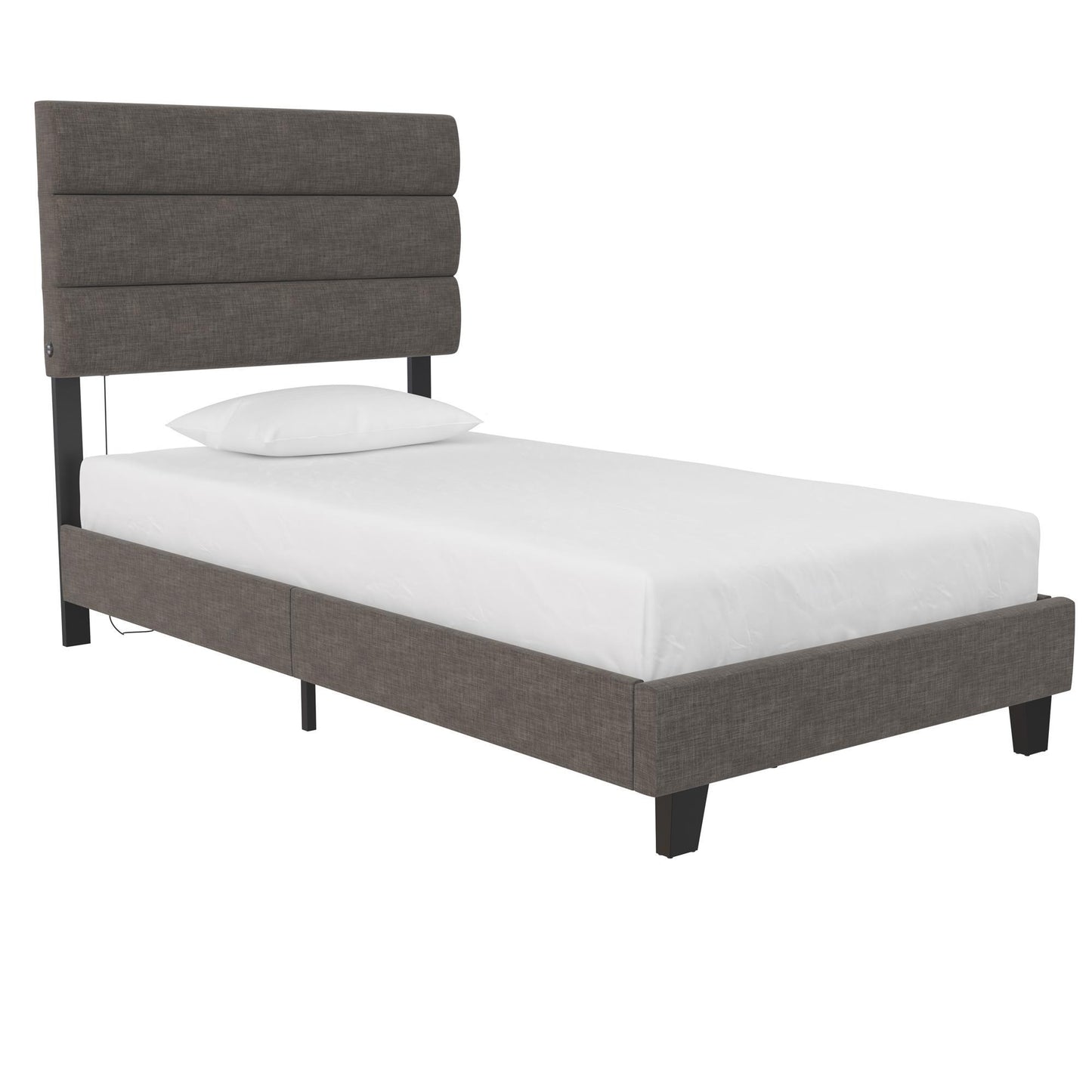 Paloma - Twin Bed With Dual USB Port - Linen - The Sleep Loft - Online Mattress Showroom NYC