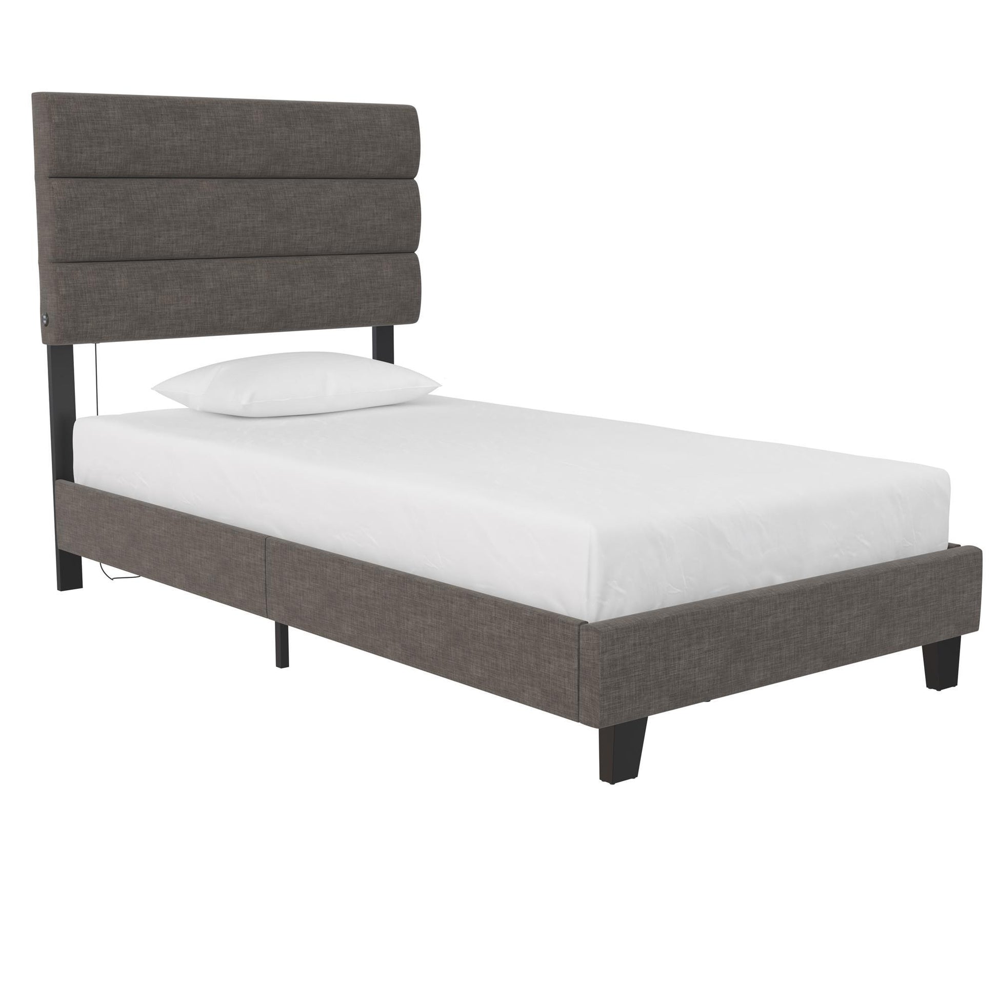 Paloma - Twin Bed With Dual USB Port - Linen - The Sleep Loft - Online Mattress Showroom NYC