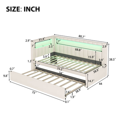 Upholstered Platform Bed With USB Ports And LED Belt - The Sleep Loft - Online Mattress Showroom NYC