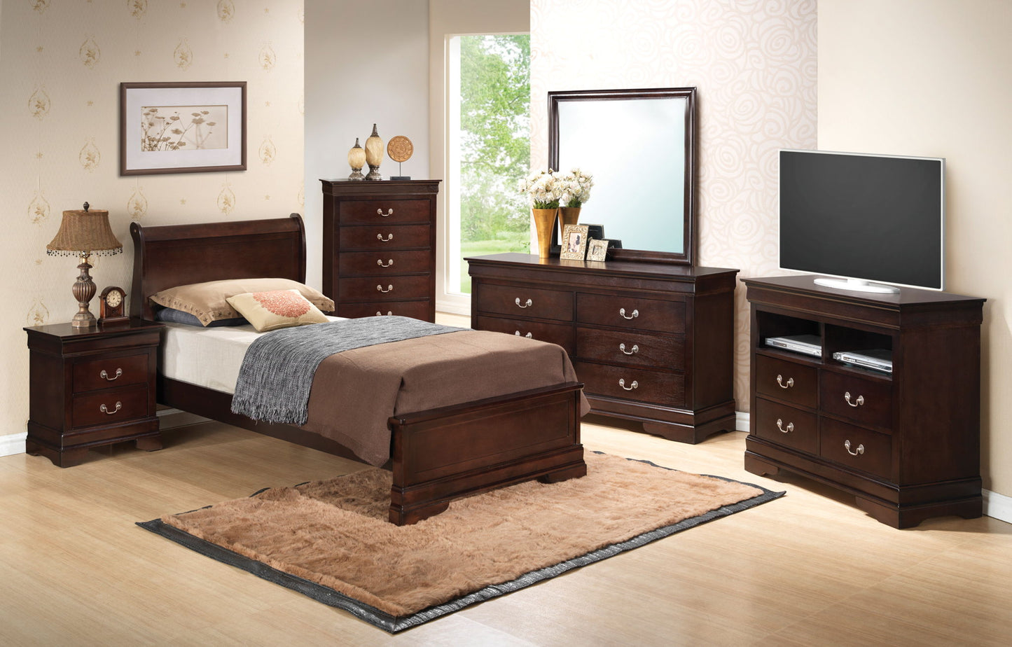 Louis Phillipe - Twin Bed - Cappuccino - The Sleep Loft - Online Mattress Showroom NYC