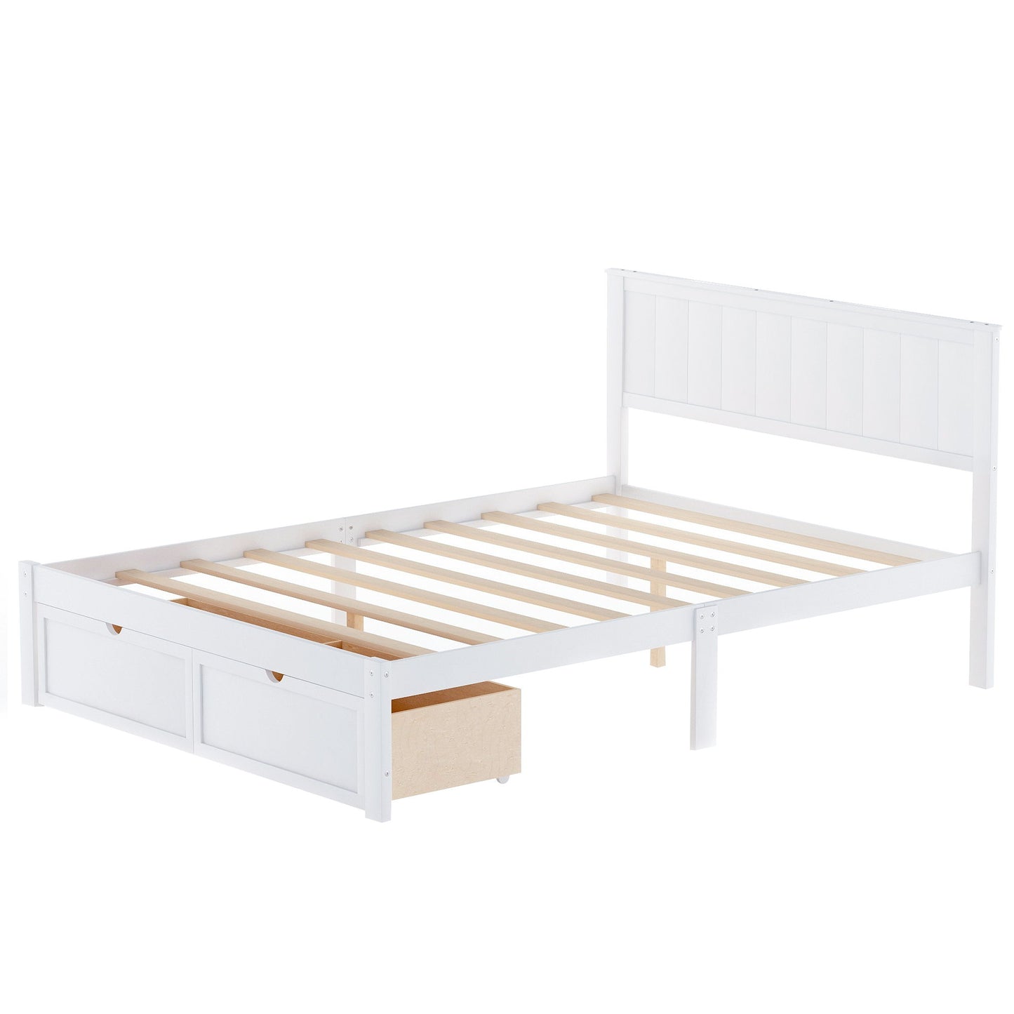Full Size Platform Bed With Under Bed Drawers - White - The Sleep Loft - Online Mattress Showroom NYC