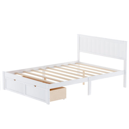 Full Size Platform Bed With Under Bed Drawers - White - The Sleep Loft - Online Mattress Showroom NYC