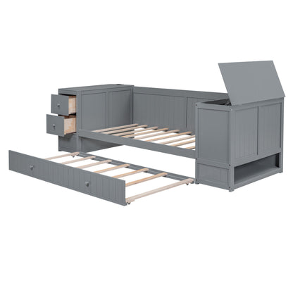 Daybed With Storage Arms, Trundle And Charging Station - The Sleep Loft - Online Mattress Showroom NYC