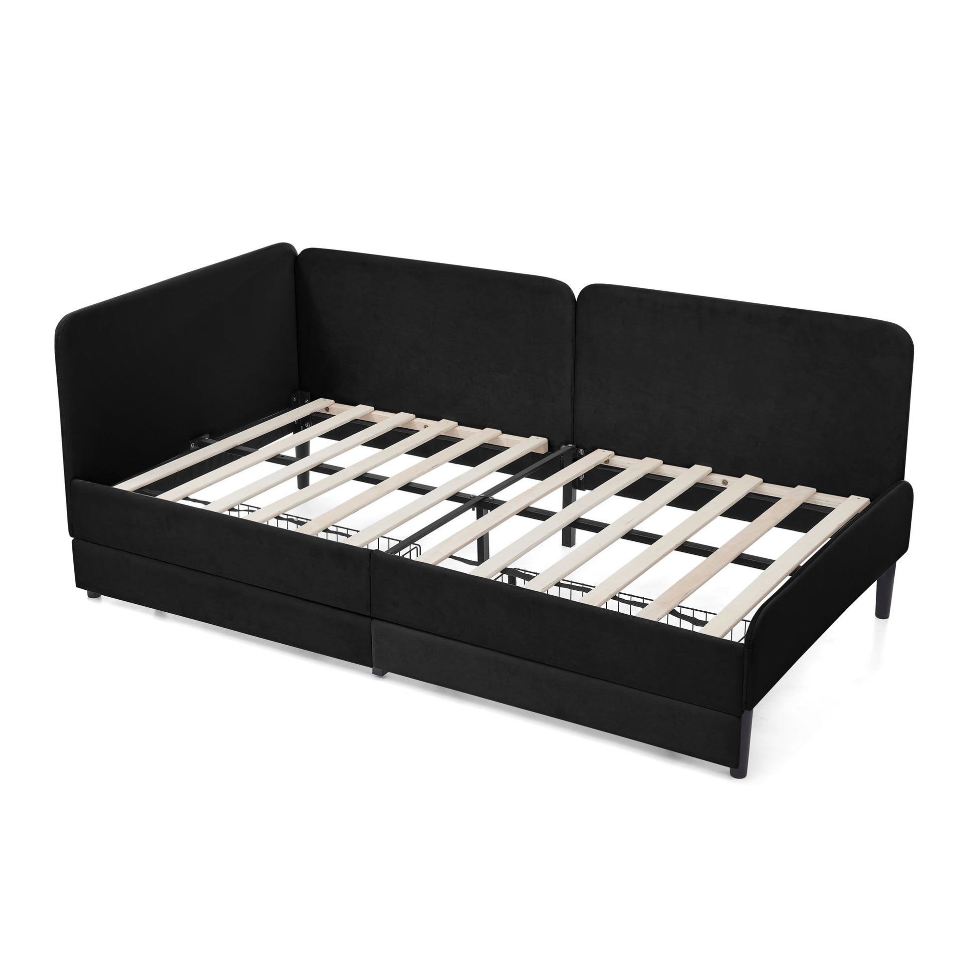 Upholstered Platform Bed Frame With 2 Storage Drawers And Adjustable Sofa Bed - The Sleep Loft - Online Mattress Showroom NYC