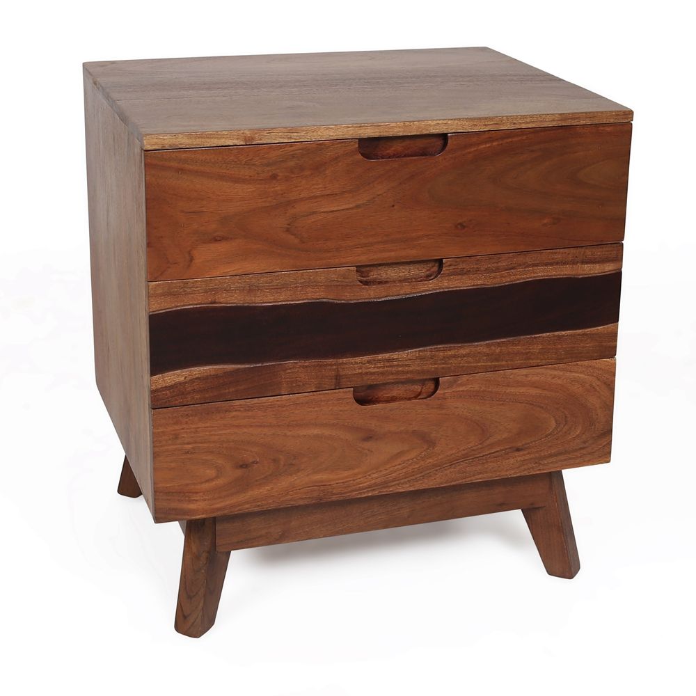Nightstand Natural Wood - Brown - The Sleep Loft - Online Mattress Showroom NYC
