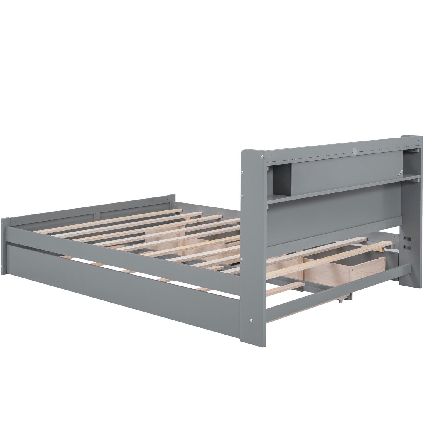Storage Platform Bed With LED Lights, 2 Drawers And Trundle - The Sleep Loft - Online Mattress Showroom NYC