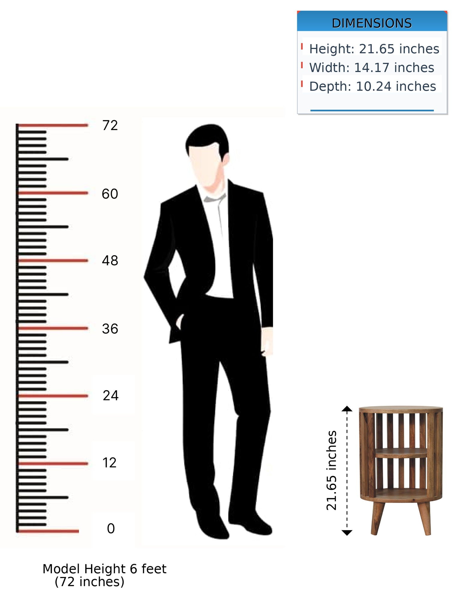 Ariella - Double Shelf Bedside - The Sleep Loft - Online Mattress Showroom NYC