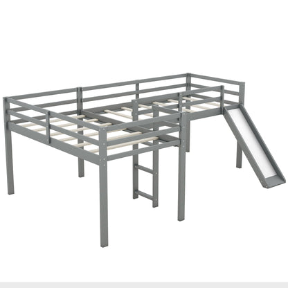 L Shaped Loft Bed With Ladder And Slide - The Sleep Loft - Online Mattress Showroom NYC