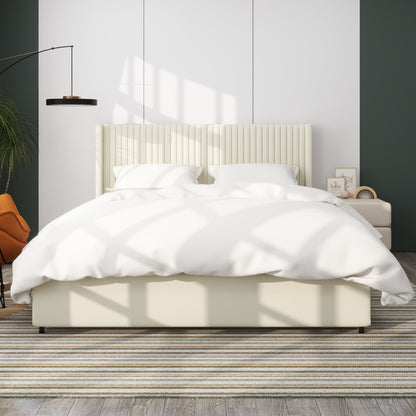 Anna - Upholstered Wingback Platform Bed With 4 Drawers Storage - The Sleep Loft - Online Mattress Showroom NYC