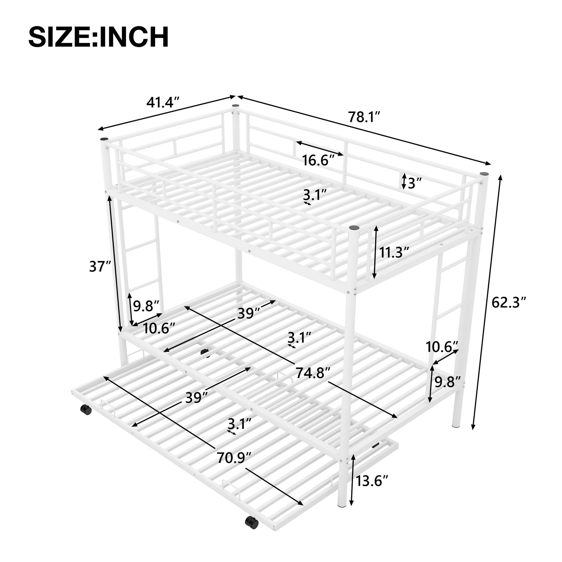 Twin Over Twin Bunk Bed With Trundle - The Sleep Loft - Online Mattress Showroom NYC
