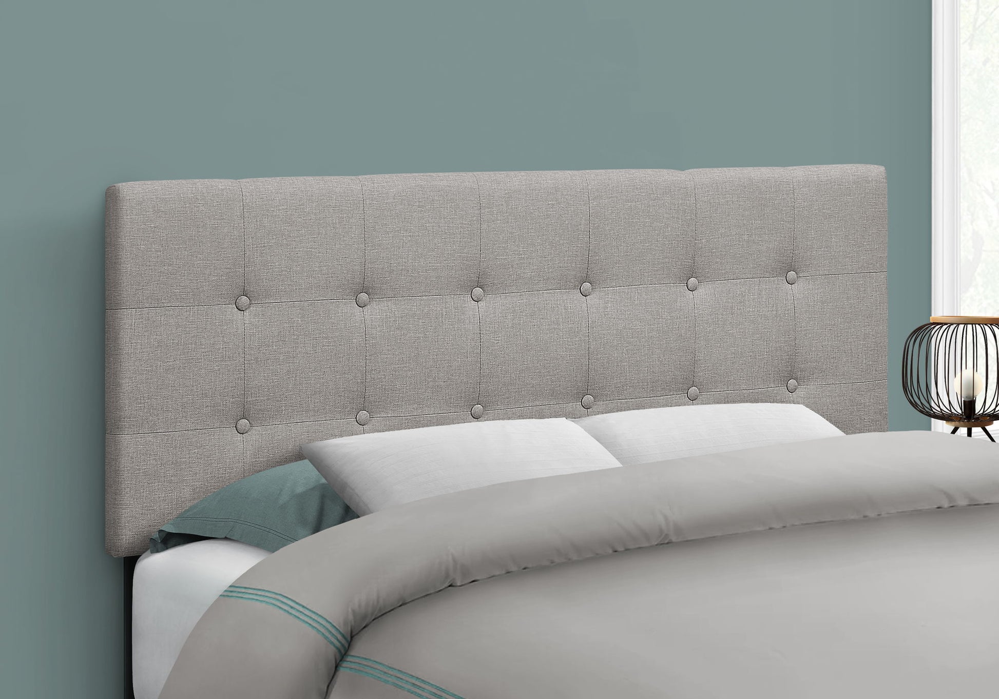 Full Size Bed Headboard Only, Upholstered, Transitional - Gray - The Sleep Loft - Online Mattress Showroom NYC