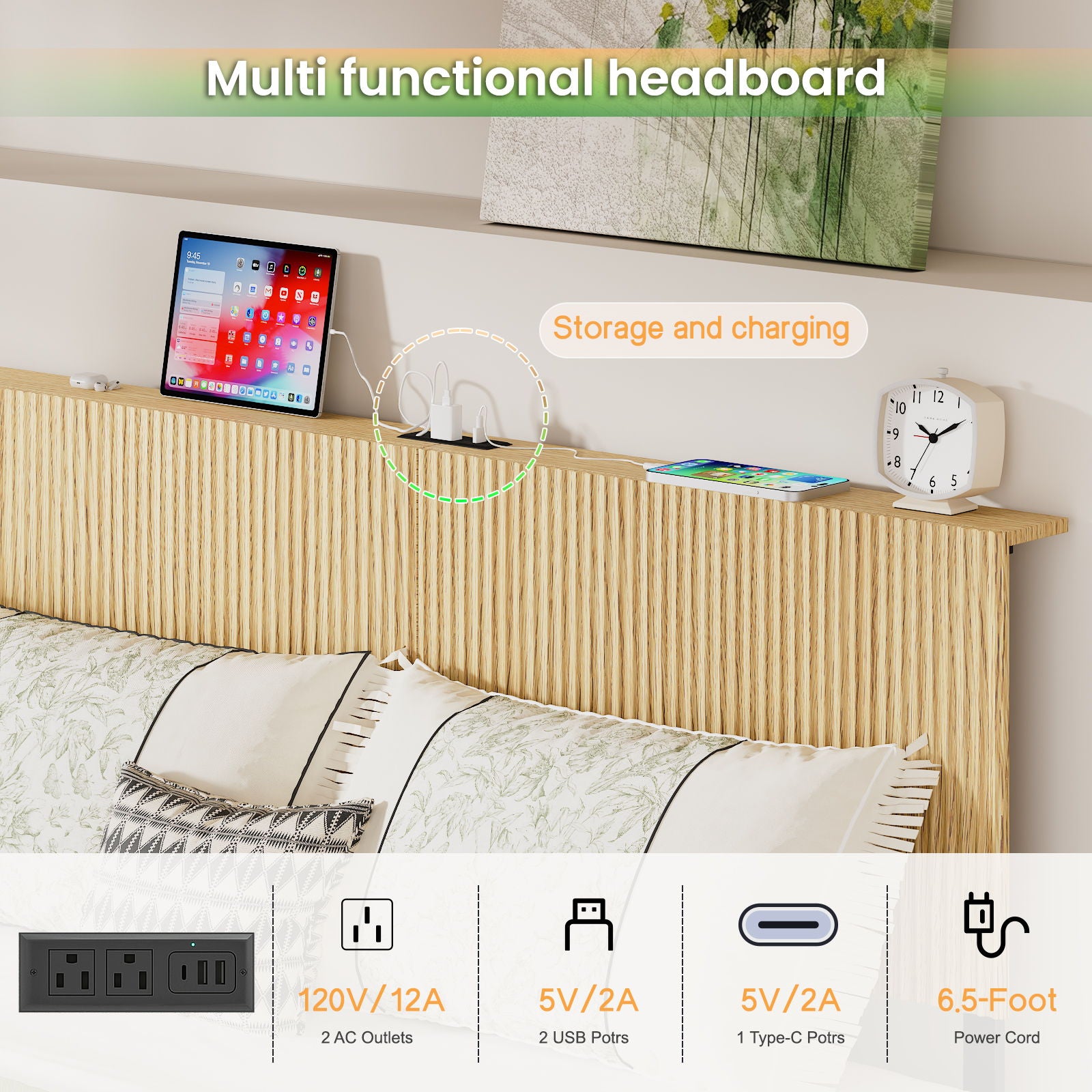 Floating Bedstead With Charging Station And LED Lights - The Sleep Loft - Online Mattress Showroom NYC