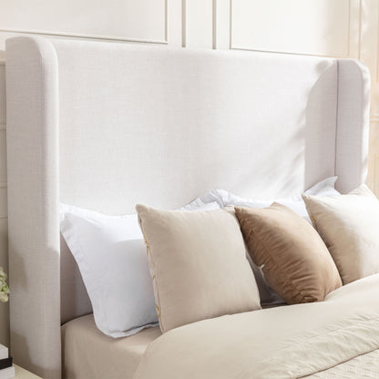 Hayden - Upholstered Wingback Bed With Tall Headboard - The Sleep Loft - Online Mattress Showroom NYC