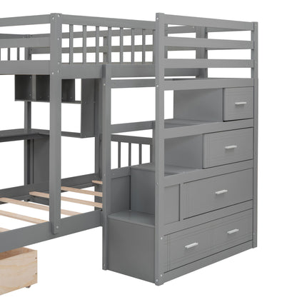 Bunk Bed With Desk, Drawers And Shelves - The Sleep Loft - Online Mattress Showroom NYC