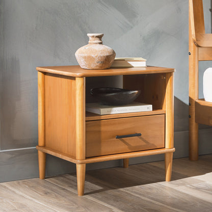 Transitional Solid Wood Spindle Nightstand - The Sleep Loft - Online Mattress Showroom NYC