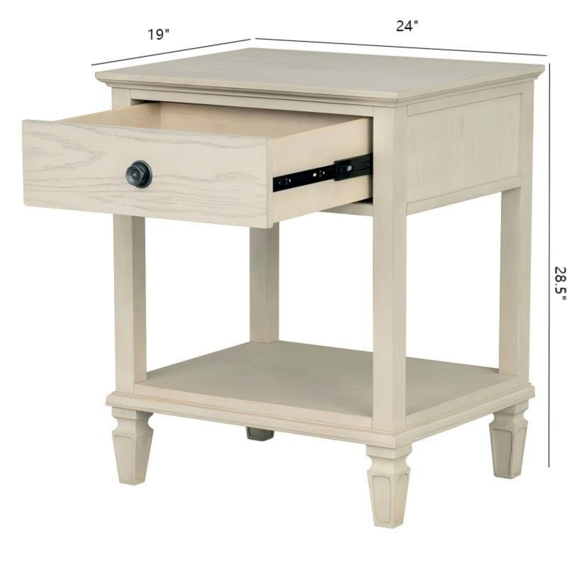 Victoria - Bedside Table With Drawer And Shelf - The Sleep Loft - Online Mattress Showroom NYC