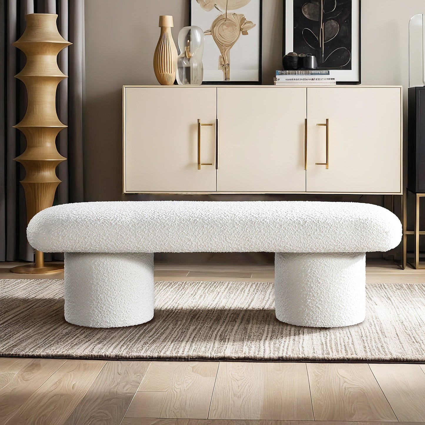 Randolph - Bench - Ivory - The Sleep Loft - Online Mattress Showroom NYC