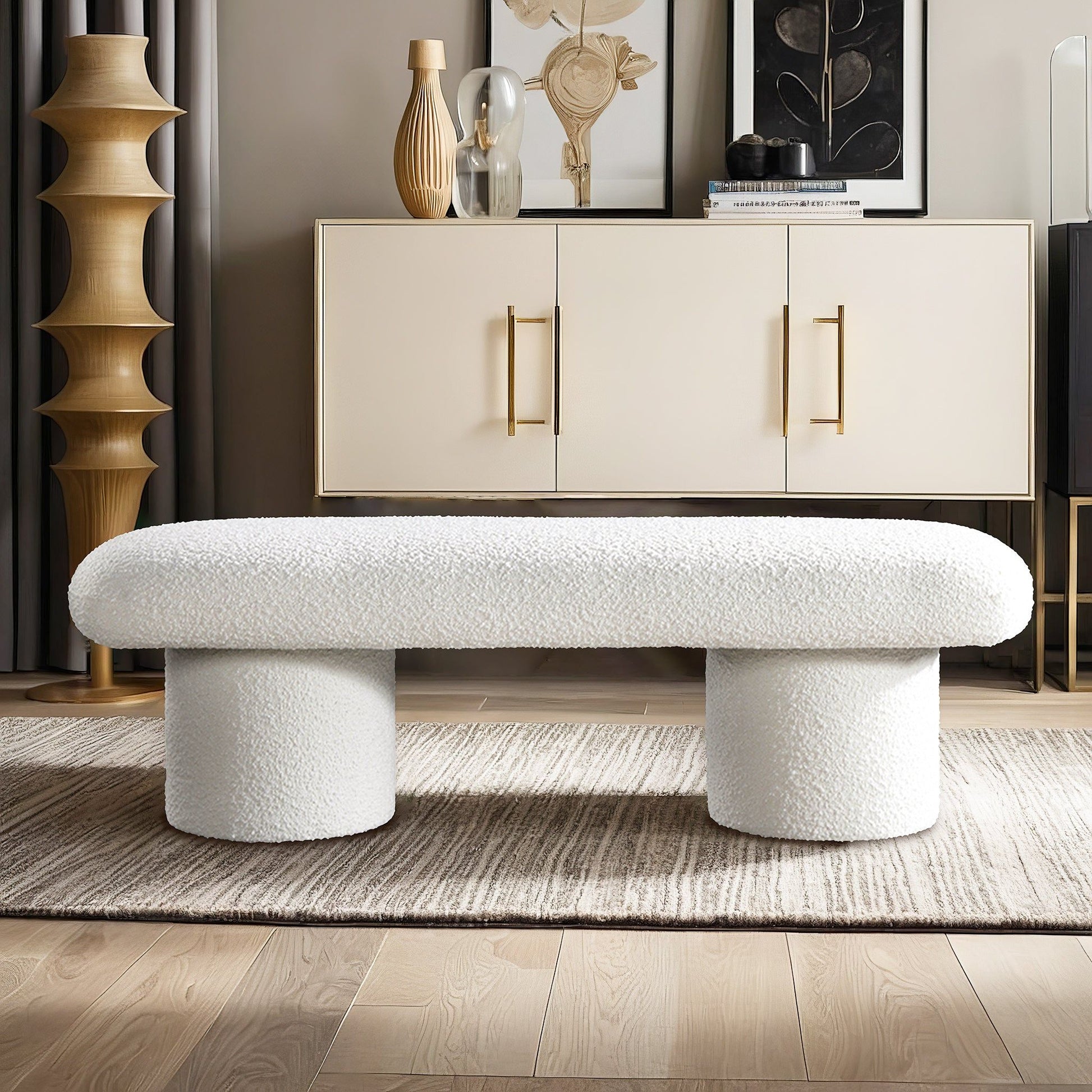 Randolph - Bench - Ivory - The Sleep Loft - Online Mattress Showroom NYC