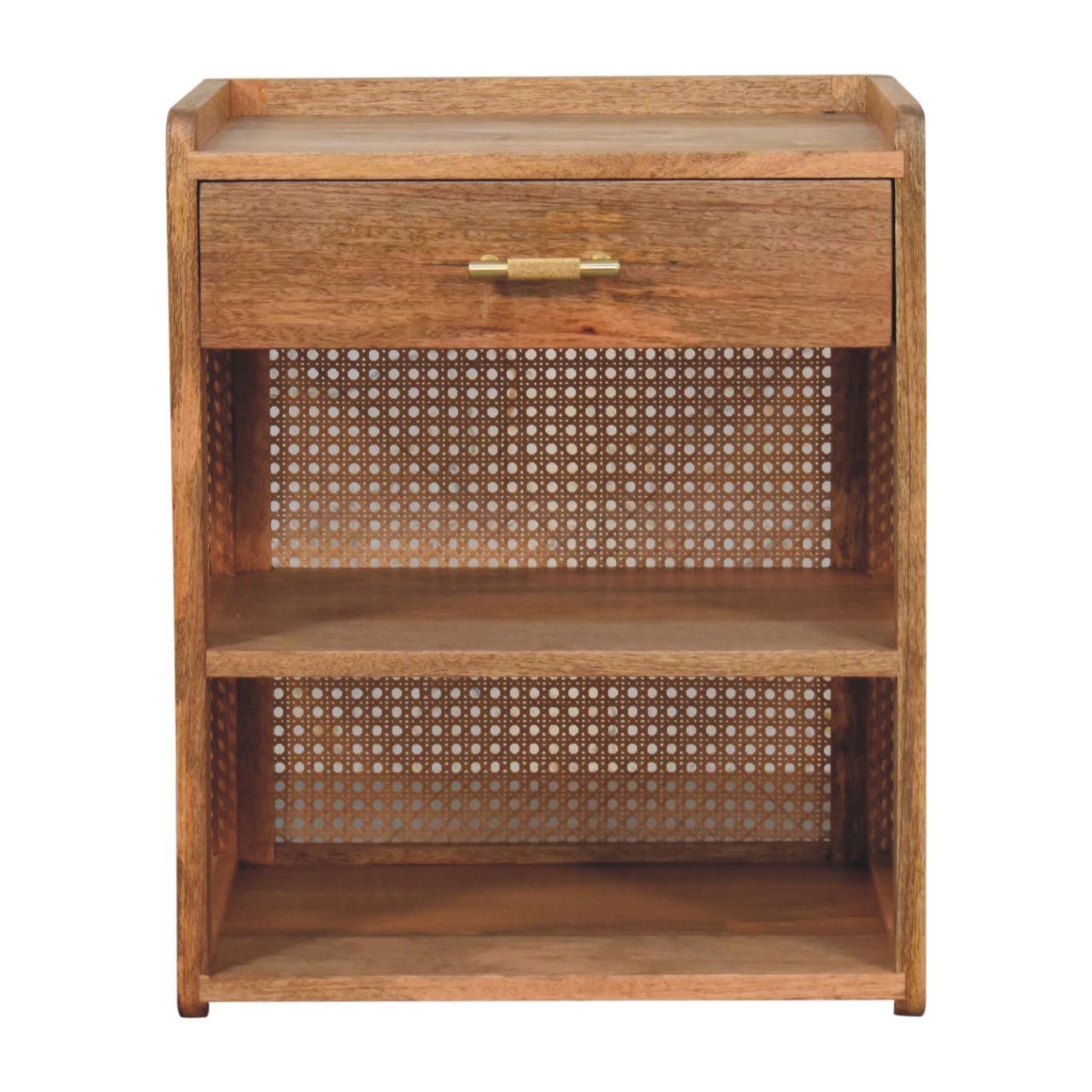 Larissa - T Bar Open Bedside Table - Oak - The Sleep Loft - Online Mattress Showroom NYC