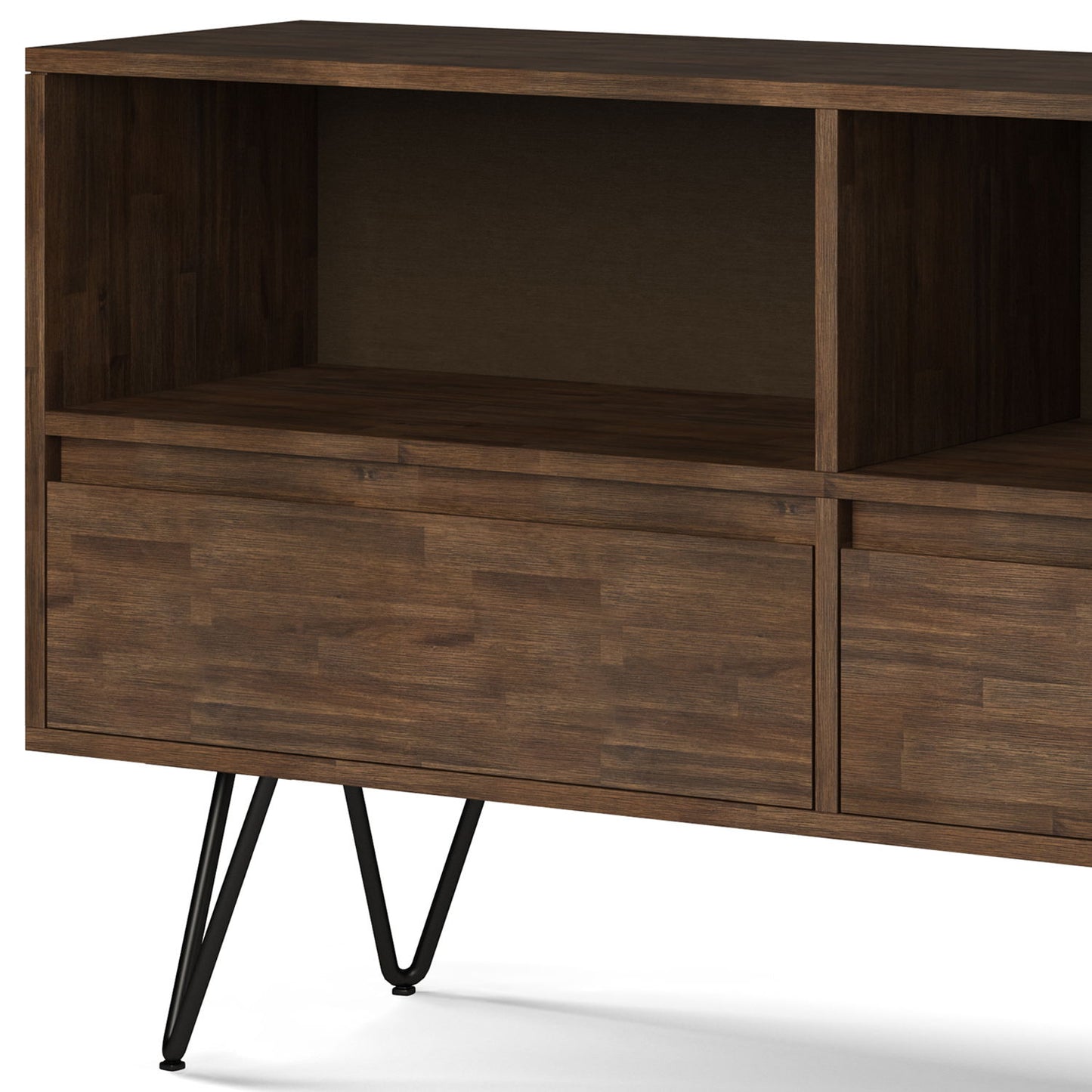 Chase - Low Bookcase - Rustic Natural Aged Brown - The Sleep Loft - Online Mattress Showroom NYC