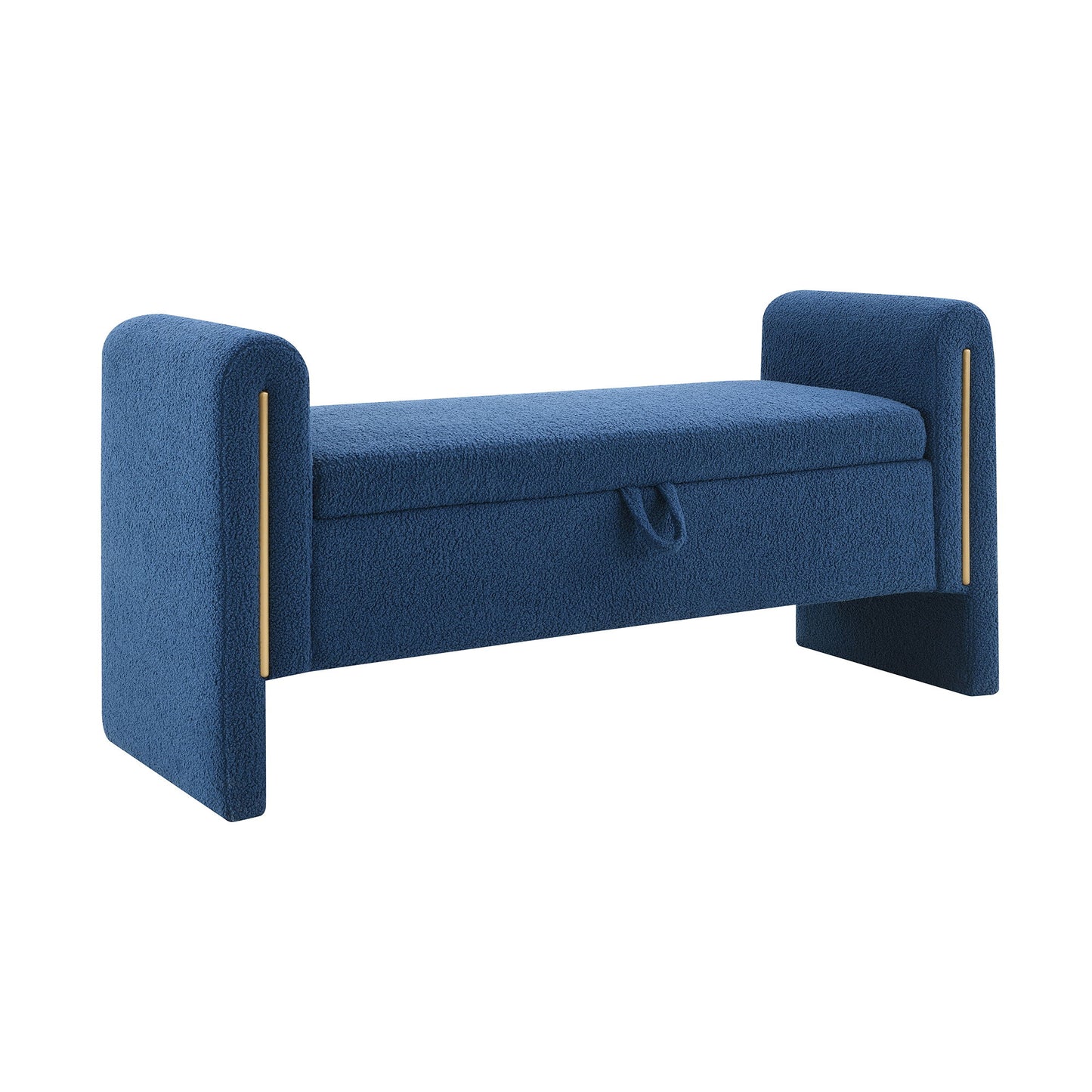 Modern Teddy Upholstered Large Bed End Bench With Arms And Storage - The Sleep Loft - Online Mattress Showroom NYC