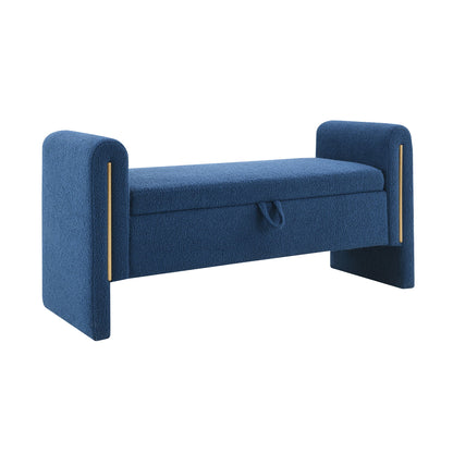 Modern Teddy Upholstered Large Bed End Bench With Arms And Storage - The Sleep Loft - Online Mattress Showroom NYC